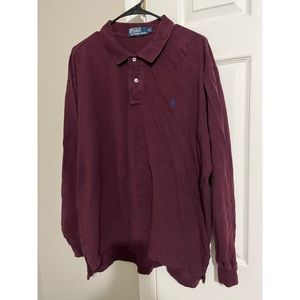 Polo by Ralph Lauren- men’s long sleeves polo shirt- size XL maroon